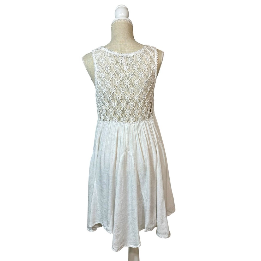 Free People Dress Womens Medium Mini Fiesta White Lace Festival Boho Cowgirlcore - Picture 4 of 11
